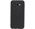 BAOHU Hexagon Hard Case - Telefoonhoesje - Backcover Hoesje - achterkant hoesje - Geschikt voor Samsung Galaxy J6 Plus - Zwart