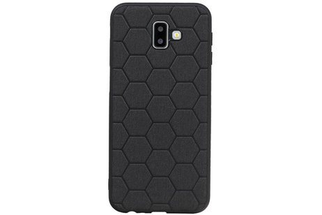 BAOHU Hexagon Hard Case - Telefoonhoesje - Backcover Hoesje - achterkant hoesje - Geschikt voor Samsung Galaxy J6 Plus - Zwart