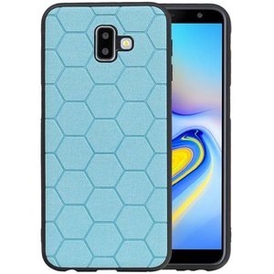 Hexagon Hard Case - Telefoonhoesje - Backcover Hoesje - achterkant hoesje - Geschikt voor Samsung Galaxy J6 Plus - Blauw