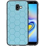 BAOHU Hexagon Hard Case Samsung Galaxy J6 Plus Blauw