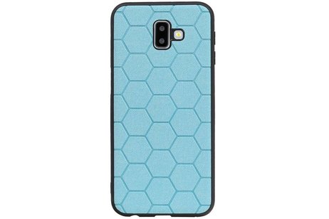BAOHU Hexagon Hard Case - Telefoonhoesje - Backcover Hoesje - achterkant hoesje - Geschikt voor Samsung Galaxy J6 Plus - Blauw