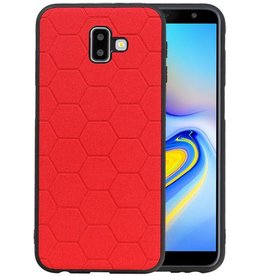 Hexagon Hard Case Samsung Galaxy J6 Plus Rood