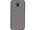 BAOHU Hexagon Hard Case - Telefoonhoesje - Backcover Hoesje - achterkant hoesje - Geschikt voor Samsung Galaxy J6 Plus - Grijs