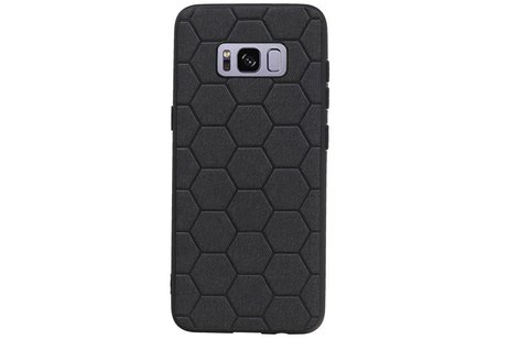 Hexagon Hard Case - Telefoonhoesje - Backcover Hoesje - achterkant hoesje - Geschikt voor Samsung Galaxy S8 - Zwart