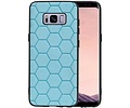 Hexagon Hard Case - Telefoonhoesje - Backcover Hoesje - achterkant hoesje - Geschikt voor Samsung Galaxy S8 - Blauw