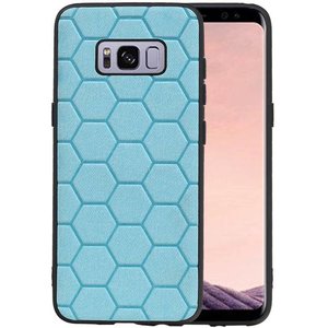 Hexagon Hard Case - Telefoonhoesje - Backcover Hoesje - achterkant hoesje - Geschikt voor Samsung Galaxy S8 - Blauw