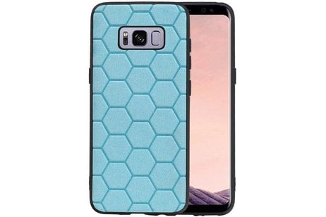 BAOHU Hexagon Hard Case - Telefoonhoesje - Backcover Hoesje - achterkant hoesje - Geschikt voor Samsung Galaxy S8 - Blauw