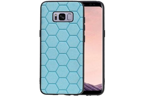 Hexagon Hard Case - Telefoonhoesje - Backcover Hoesje - achterkant hoesje - Geschikt voor Samsung Galaxy S8 - Blauw