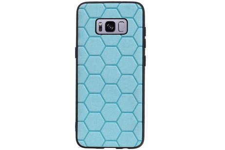 Hexagon Hard Case - Telefoonhoesje - Backcover Hoesje - achterkant hoesje - Geschikt voor Samsung Galaxy S8 - Blauw