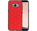 Hexagon Hard Case - Telefoonhoesje - Backcover Hoesje - achterkant hoesje - Geschikt voor Samsung Galaxy S8 - Rood