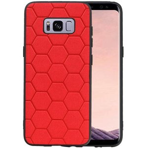 Hexagon Hard Case - Telefoonhoesje - Backcover Hoesje - achterkant hoesje - Geschikt voor Samsung Galaxy S8 - Rood