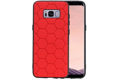 Hexagon Hard Case - Telefoonhoesje - Backcover Hoesje - achterkant hoesje - Geschikt voor Samsung Galaxy S8 - Rood