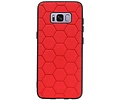 Hexagon Hard Case - Telefoonhoesje - Backcover Hoesje - achterkant hoesje - Geschikt voor Samsung Galaxy S8 - Rood