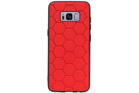 Hexagon Hard Case - Telefoonhoesje - Backcover Hoesje - achterkant hoesje - Geschikt voor Samsung Galaxy S8 - Rood