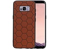 Hexagon Hard Case - Telefoonhoesje - Backcover Hoesje - achterkant hoesje - Geschikt voor Samsung Galaxy S8 - Bruin
