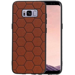 BAOHU Hexagon Hard Case - Telefoonhoesje - Backcover Hoesje - achterkant hoesje - Geschikt voor Samsung Galaxy S8 - Bruin