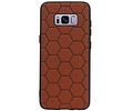 Hexagon Hard Case - Telefoonhoesje - Backcover Hoesje - achterkant hoesje - Geschikt voor Samsung Galaxy S8 - Bruin