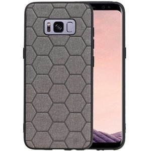 Hexagon Hard Case - Telefoonhoesje - Backcover Hoesje - achterkant hoesje - Geschikt voor Samsung Galaxy S8 - Grijs