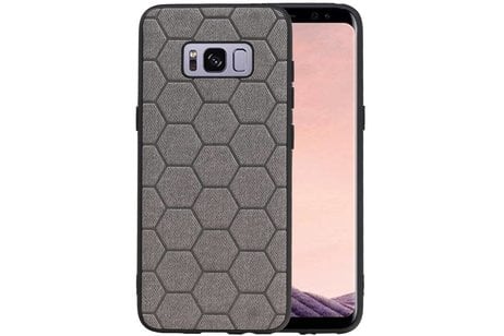 BAOHU Hexagon Hard Case - Telefoonhoesje - Backcover Hoesje - achterkant hoesje - Geschikt voor Samsung Galaxy S8 - Grijs