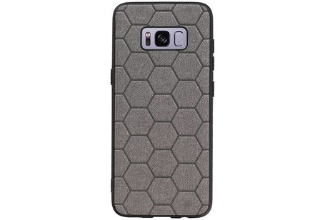 Hexagon Hard Case - Telefoonhoesje - Backcover Hoesje - achterkant hoesje - Geschikt voor Samsung Galaxy S8 - Grijs