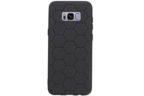 Hexagon Hard Case - Telefoonhoesje - Backcover Hoesje - achterkant hoesje - Geschikt voor Samsung Galaxy S8 Plus - Zwart