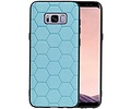 BAOHU Hexagon Hard Case - Telefoonhoesje - Backcover Hoesje - achterkant hoesje - Geschikt voor Samsung Galaxy S8 Plus - Blauw