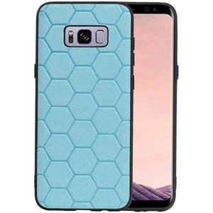 Hexagon Hard Case - Telefoonhoesje - Backcover Hoesje - achterkant hoesje - Geschikt voor Samsung Galaxy S8 Plus - Blauw