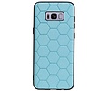 Hexagon Hard Case - Telefoonhoesje - Backcover Hoesje - achterkant hoesje - Geschikt voor Samsung Galaxy S8 Plus - Blauw