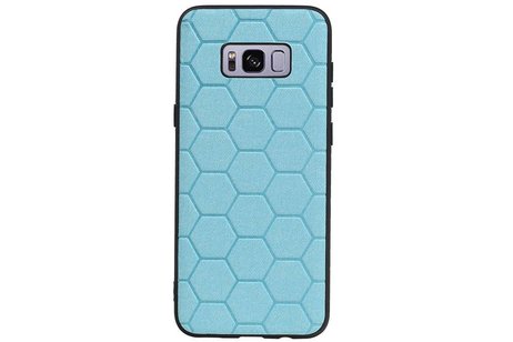 Hexagon Hard Case - Telefoonhoesje - Backcover Hoesje - achterkant hoesje - Geschikt voor Samsung Galaxy S8 Plus - Blauw