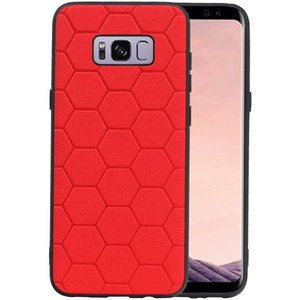 BAOHU Hexagon Hard Case - Telefoonhoesje - Backcover Hoesje - achterkant hoesje - Geschikt voor Samsung Galaxy S8 Plus - Rood