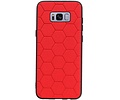 Hexagon Hard Case - Telefoonhoesje - Backcover Hoesje - achterkant hoesje - Geschikt voor Samsung Galaxy S8 Plus - Rood