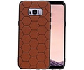 BAOHU Hexagon Hard Case - Telefoonhoesje - Backcover Hoesje - achterkant hoesje - Geschikt voor Samsung Galaxy S8 Plus - Bruin