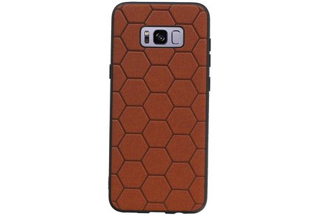 BAOHU Hexagon Hard Case - Telefoonhoesje - Backcover Hoesje - achterkant hoesje - Geschikt voor Samsung Galaxy S8 Plus - Bruin