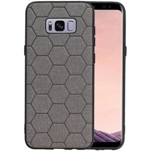 Hexagon Hard Case - Telefoonhoesje - Backcover Hoesje - achterkant hoesje - Geschikt voor Samsung Galaxy S8 Plus - Grijs