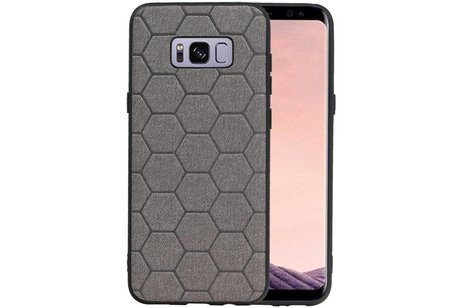 BAOHU Hexagon Hard Case - Telefoonhoesje - Backcover Hoesje - achterkant hoesje - Geschikt voor Samsung Galaxy S8 Plus - Grijs