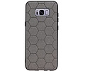 Hexagon Hard Case - Telefoonhoesje - Backcover Hoesje - achterkant hoesje - Geschikt voor Samsung Galaxy S8 Plus - Grijs