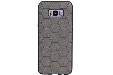 Hexagon Hard Case - Telefoonhoesje - Backcover Hoesje - achterkant hoesje - Geschikt voor Samsung Galaxy S8 Plus - Grijs