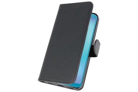 Hoesje Geschikt voor Samsung Galaxy A8s - Kaarthouder Book Case Telefoonhoesje - Zwart