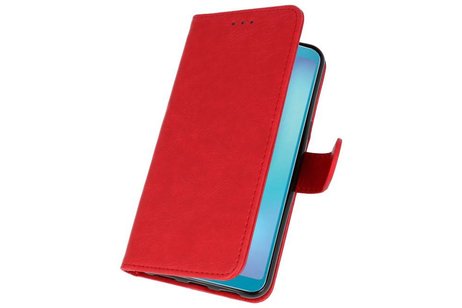 Hoesje Geschikt voor Samsung Galaxy A8s - Kaarthouder Book Case Telefoonhoesje - Rood