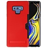 BAOHU Rood Tough Armor Kaarthouder Stand Hoesje Note 9