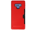 BAOHU Rood Tough Armor Kaarthouder Stand Hoesje - Hoesje Geschikt voor Samsung Note 9