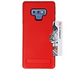 Rood Tough Armor Kaarthouder Stand Hoesje - Hoesje Geschikt voor Samsung Note 9