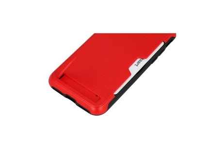 BAOHU Rood Tough Armor Kaarthouder Stand Hoesje - Hoesje Geschikt voor Samsung Note 9