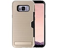 Goud Tough Armor Kaarthouder Stand Hoesje voor Samsung Galaxy S8 Plus