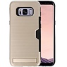 BAOHU Goud Tough Armor Kaarthouder Stand Hoesje Galaxy S8 Plus