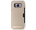 Goud Tough Armor Kaarthouder Stand Hoesje voor Samsung Galaxy S8 Plus