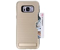 BAOHU Goud Tough Armor Kaarthouder Stand Hoesje - Hoesje Geschikt voor Samsung Galaxy S8 Plus
