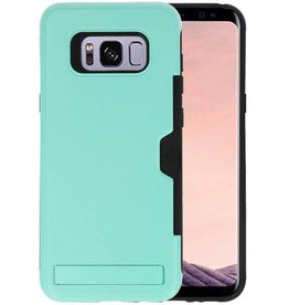 Turquoise Tough Armor Kaarthouder Stand Hoesje Galaxy S8 Plus