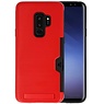 BAOHU Rood Tough Armor Kaarthouder Stand Hoesje Galaxy S9 Plus