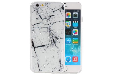 BAOHU Marble Wit Print Hardcase - Hoesje Geschikt voor iPhone 6
